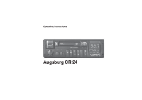 Blaupunkt Augsburg-CR-24 - Owners Manual